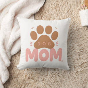 Hond Moeder Cute Pootafdruk Roze Worp Kussen Hond