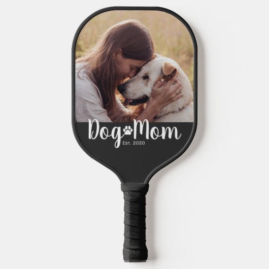 Hond Moeder Gevestigd Script Foto Pickleball Paddle (Voorkant)