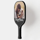Hond Moeder Gevestigd Script Foto Pickleball Paddle (Links)