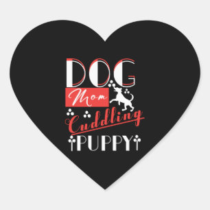 Hond Moeder Knuffelen Puppy Hart Sticker