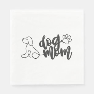 Hond Moeder Lijn Kunst Ontwerp Minimalistische Hon Servet