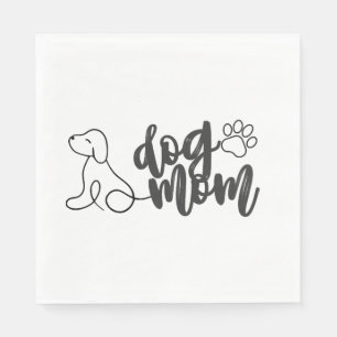 Hond Moeder Lijn Kunst Ontwerp Minimalistische Hon Servet