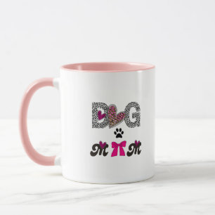 Hond Moeder Luipaard Hart Mok -Cadeau voor Moeder