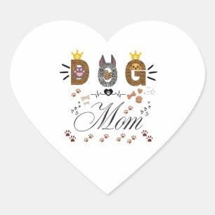 Hond Moeder Luipaard Print Poot Design/Luipaard Ho Hart Sticker