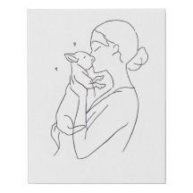 Hond Moeder Muur Kunst Print Minimalistische Huisd