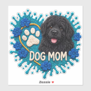 Hond Moeder (Newfie) Breiwerk  Sticker