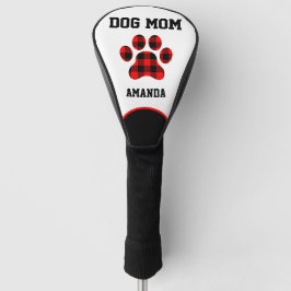 Hond Moeder Poot Print Rood, Zwart, Wit Golfheadcover