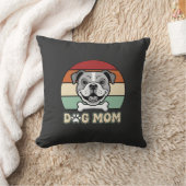 Hond Moeder Retro Bulldog Vector Kussen (Deken)