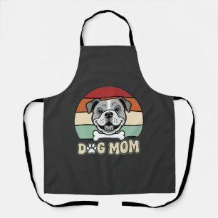 Hond Moeder Retro Bulldog Vector Schort