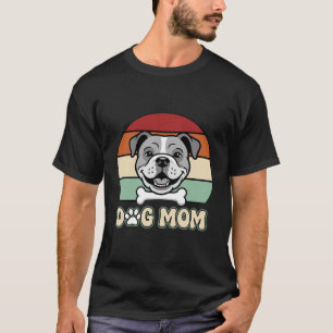 Hond Moeder Retro Bulldog Vector T-shirt