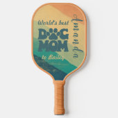 Hond Moeder Retro Groovy gepersonaliseerd Pickleball Paddle (Voorkant)