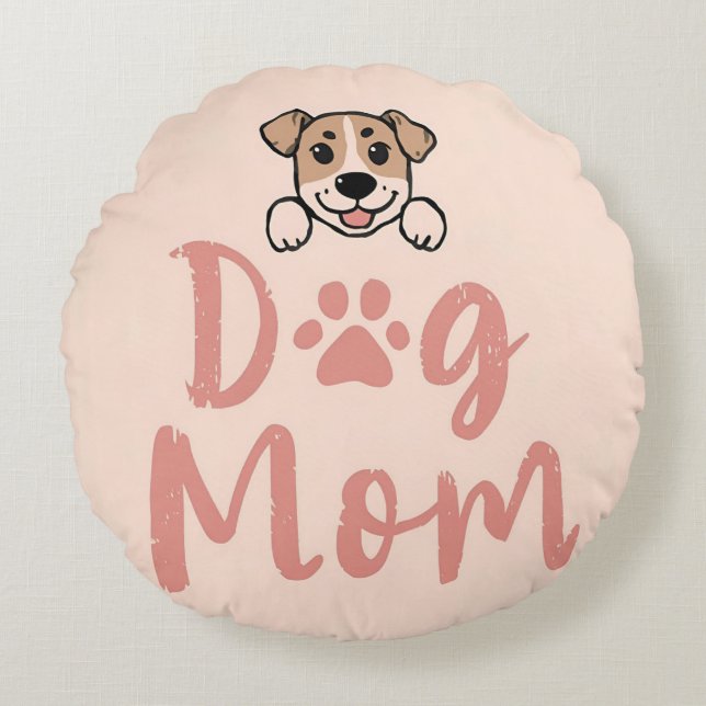 Hond Moeder  Rond Kussen (Voorkant)