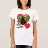 Hond Moeder Script Rode Hart Foto Wit T-shirt (Voorkant)
