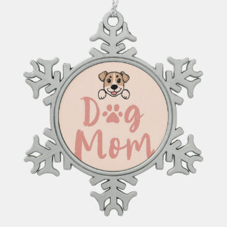 Hond Moeder  Tin Sneeuwvlok Ornament