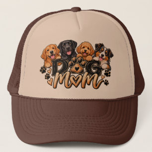 Hond Moeder Vier Honden Pootafdruk Harten Trucker Pet