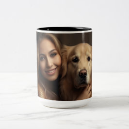 Hond Moeder Wifey Modern Zwart Script Wit Vrouwen Tweekleurige Koffiemok