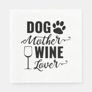Hond Moeder Wijn Liefhebber Hond Servet