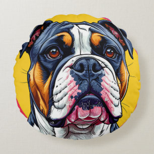 Hond Moppige Hond Expressieve Ogen Cartoon Rond Kussen