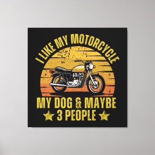 Hond Motorfiets Canvas Afdruk