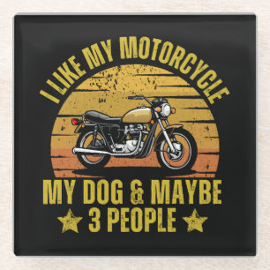 Hond Motorfiets Glazen Onderzetter