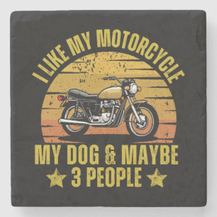 Hond Motorfiets Stenen Onderzetter