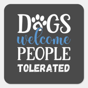 Hond oefening behoeften vierkante sticker