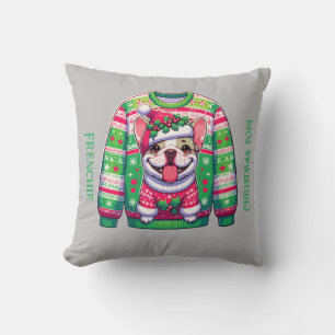 Hond ontwerp Franse bulldog Kerst grappig Kussen