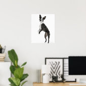 hond op 2 poten staat terwijl hij camera kijkt poster (Thuiskantoor)