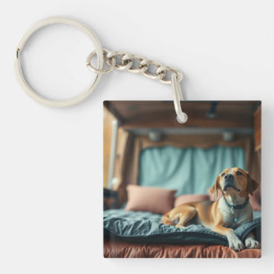 Hond op Bed Sleutelhanger