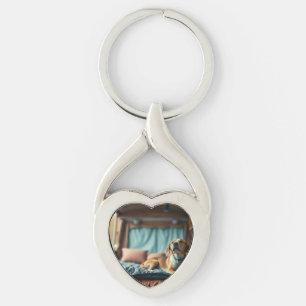 Hond op Bed Sleutelhanger