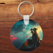 Hond op boot sleutelhanger (Voorkant)