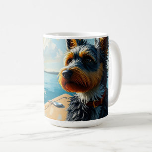 Hond op een boot koffiemok
