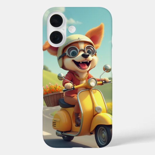 Hond op een scooter Case-Mate iPhone case (Achterkant)