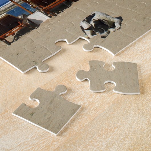 Hond op het strand legpuzzel (Zijkant)