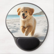 Hond op het strand mousepad