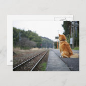 Hond op het treinstation briefkaart (Voorkant / Achterkant)