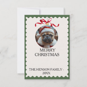 Hond op maat Kerstmis Fotokaart Kaart