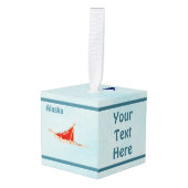 Hond op sneeuw - Alaska Kubus Ornament (Voorkant hoekig)