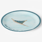 Hond op sneeuw papieren bordje (Gekanteld)