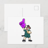 Hond op voetbalveld briefkaart (Voorkant / Achterkant)