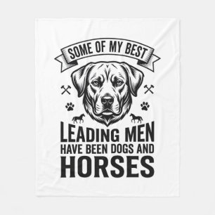 Hond Paard Liefhebber Vintage Leading Men Design_1 Fleece Deken