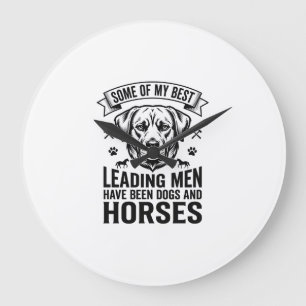 Hond Paard Liefhebber Vintage Leading Men Design_1 Grote Klok