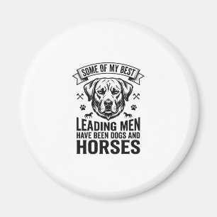 Hond Paard Liefhebber Vintage Leading Men Design_1 Magneet