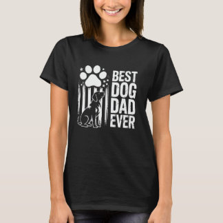Hond Papa Aller Tijden US Vlag Grappig Geschenk vo T-shirt