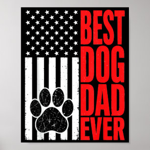 Hond Papa Altijd Patriottische Vaderdag Hond Liefh Poster