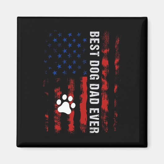 Hond Papa Amerikaanse vlag vaders dag voor beste h Magneet (Voorkant)