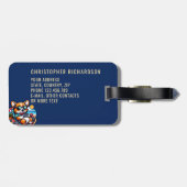 Hond Papa Grappig Corgi Poker Speler Custom Travel Bagagelabel (Achterkant horizontaal)