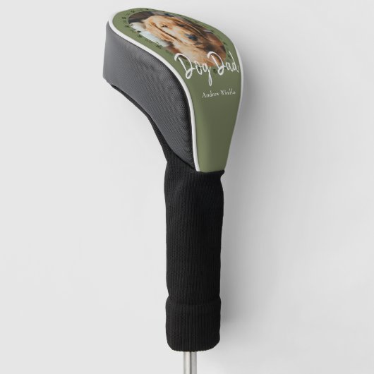 Hond papa huisdier foto golfheadcover (Schuin)