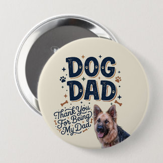 Hond Papa Knop - Mooie Grappige Aangepaste Foto va Ronde Button 4,0 Cm