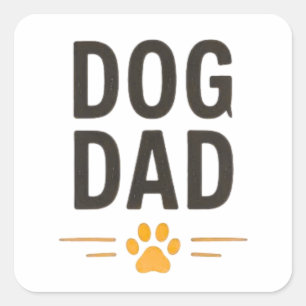 Hond Papa Met Poot Simpel Ontwerp Vierkante Sticker